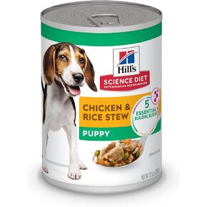 Hill's Science Diet Puppy Wet Dog Food, Savory Stew with Chicken & Rice, 12.5 oz. Cans, 12-Pack