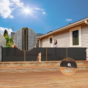 200'' Retractable Baby Gates Extra Wide,35" Tall Retractable Dog Gate for Doorways,Extra Long Retractable Baby Gate for Stairs,Kitchen,Indoor/Outdoor Retractable Gate with Fiberglass Reinforcement Rod