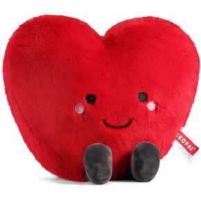 GEOPAI Microwavable Red Heart Shaped Heating Pad, Valentines Heated Stuffed Plush, Microwave Moist Heat Pad for Cramps & Stress Relief, Cuddly Warming Soft Pillow Valentines Day Gifts for Women