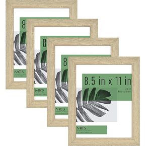 MCS Studio Gallery Document Frame Set, Certificate Frames Fit 8.5 x 11 Diplomas, Documents & Certificates, Black Woodgrain, 4-Pack