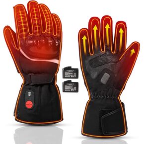 Professional Heated Motorcycle Gloves,Electric Rechargable Battery Gloves for Men Women,Winter Waterproof Riding Ski Bicycle Cycling Hunting Fishing Snowboarding Gloves Hand Warmer
