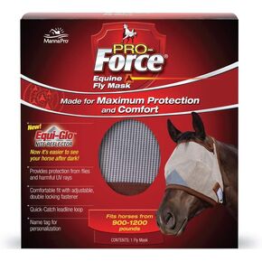 Pro-Force Equine Fly Mask | Horse Fly Mask with UV Protection | Adjustable Fit for Comfort | With Ears