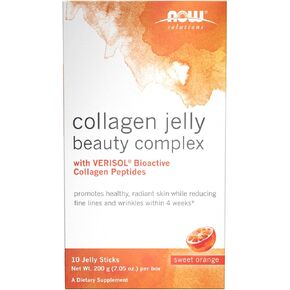 NOW Solutions, Collagen Jelly Beauty Complex, Sweet Orange Flavor, 10 Jelly Sticks