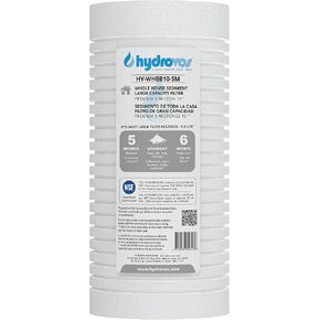 4.5 x 10 Inch Large Capacity Whole House Water Filter, NSF 42 Certified 25 Micron Sediment Filtration, Compatible with Replacement Filters WHKF-GD25BB. AP810, AP801, GXWH30C, GXWH35F, GWWH40