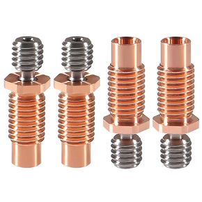 Alinan 4pcs CR10 Bimetal Heatbreak, Upgrade Smooth All Metal Bimetal Copper Titanium Heatbreak High Temperature Throat for 3D Printer CR10 S4 S5 Ender 3 V2 Ender3 pro Ender 5 CS3 Hotend