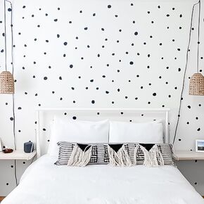 Hand Drawn Circle Dots Wall Decals Peel and Stick for Kids, Baby Bedroom Nursery and Living Room. 144 pcs Vinyl Wall Stickers Decor (Gold)