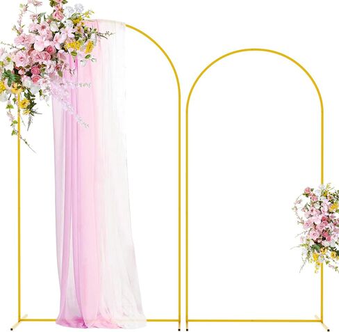 Fomcet Metal Arch Backdrop Stand Set of 2 Wedding Arch Stand White 7.2FT & 6FT Arched Frame for Birthday Party Baby Shower Graduation Ceremony Decorations in Saudi Arabia