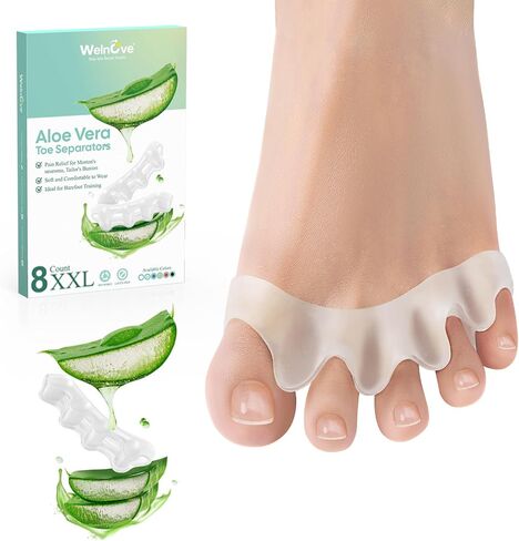 Welnove Toe Separators to Correct Bunions - 8 Pack Silicone Toe Spacers for Feet Men Women - Aloe Vera Infused Toe Spreaders for Bunion, Hammertoe - Toe Stretchers for Yoga Practice in Saudi Arabia