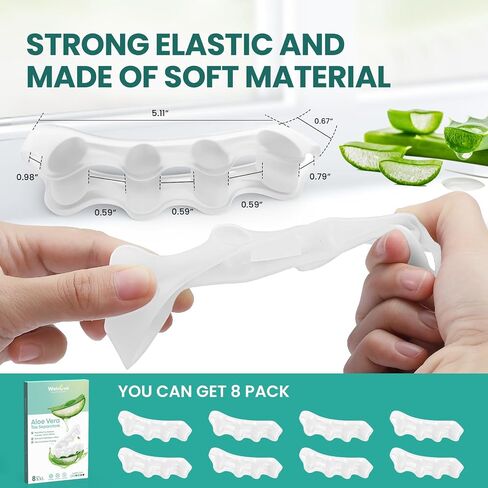 Welnove Toe Separators to Correct Bunions - 8 Pack Silicone Toe Spacers for Feet Men Women - Aloe Vera Infused Toe Spreaders for Bunion, Hammertoe - Toe Stretchers for Yoga Practice in Saudi Arabia