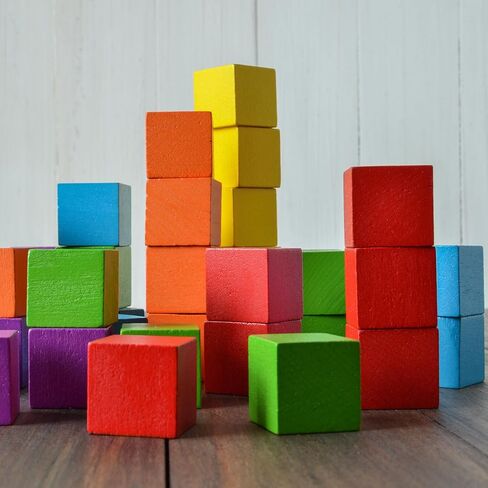 PATIKIL 1.2 Inch Unfinished Wooden Blocks, 30 Pack Natural Wood Cube Square Wood Blocks for DIY Craft Art Project Making in Saudi Arabia