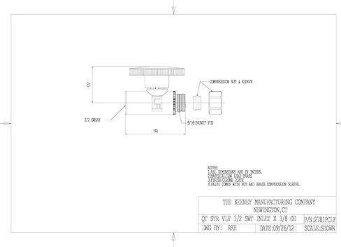 Keeney 2780PCLF 1/2-Inch Copper Sweat by 3/8-Inch O.D. Quarter Turn Angle Valve, Chrome in Saudi Arabia