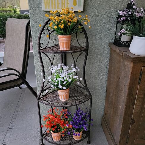 Artificial Flowers for Outdoors Fake Plants Uv Resistant, Faux Plastic Daffodils Flower for Spring Planters Outdoor Front Porch Backyard Garden Porch Patio Decoration (Purple, 7 Bundles) in Saudi Arabia