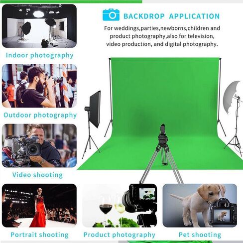 SYUNASYU 10 X 13 FT Large Green Screen Backdrop for Photography, Polyester Fabric GreenScreen Background for Streaming, Chromakey Green Backdrop Background for Photoshoot Video Studio Gaming Zoom in Saudi Arabia