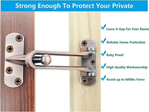 2 PCS Swing Bar Door Lock,ULIFESTAR Top Lock for Front Door Stainless Steel Door Latch Door Bolt,Barn Door Lock Shed Lock Fence Door Lock Hardware with Installation Screws Silver in Saudi Arabia