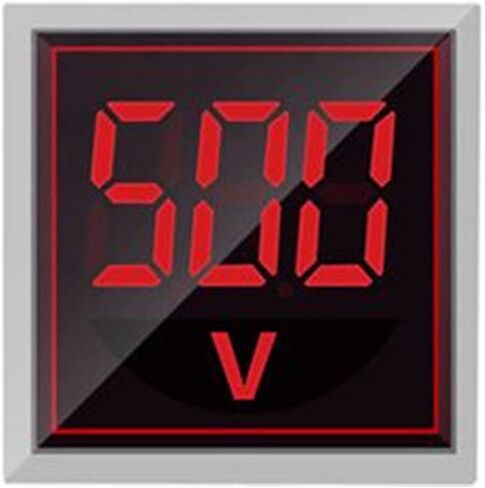 Digital Display AC Voltage Indicator, 22mm Square Head LED Voltage Tester AC50~500V Voltmeter Monitor (Green) in Saudi Arabia