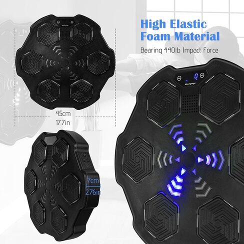 Music Boxing Machine, Smart Music Boxing Training Machine Wall Mounted, Bluetooth Boxing Workout Punching Equipment ，Gloves for Adults,Kids Included in Saudi Arabia