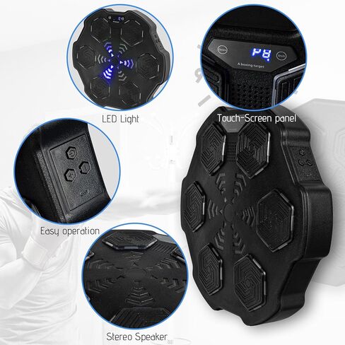 Music Boxing Machine, Smart Music Boxing Training Machine Wall Mounted, Bluetooth Boxing Workout Punching Equipment ，Gloves for Adults,Kids Included in Saudi Arabia
