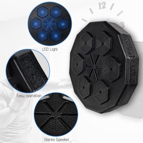 Music Boxing Machine, Smart Music Boxing Training Machine Wall Mounted, Bluetooth Boxing Workout Punching Equipment ，Gloves for Adults,Kids Included in Kuwait