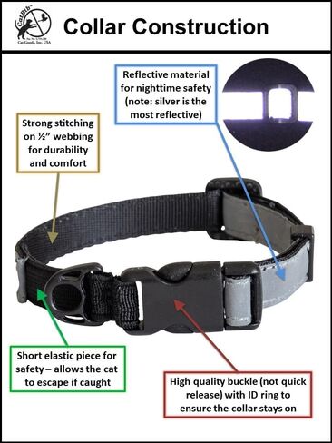 Cat Elastic Reflective Safety Collar (Silver) in Saudi Arabia