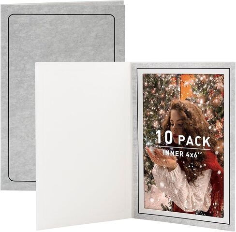 Golden State Art, Pack of 75, 4x6 Photo Folders, Cardboard Picture Frame, Paper Photo Frame Cards, Greetings/Invitation Cards, Special Events: Graduation, Christmas, Wedding (White) in Saudi Arabia