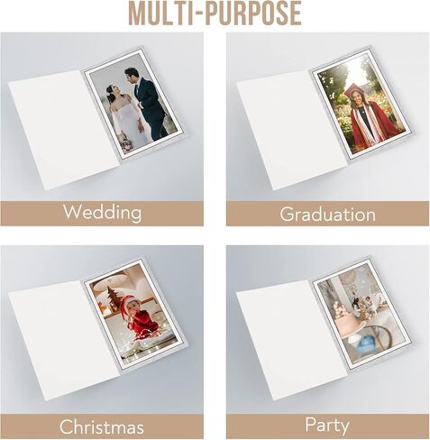 Golden State Art, Pack of 75, 4x6 Photo Folders, Cardboard Picture Frame, Paper Photo Frame Cards, Greetings/Invitation Cards, Special Events: Graduation, Christmas, Wedding (White) in Saudi Arabia