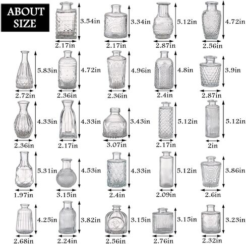 Bud Vases in Bulk 30, Glass Vases for Centerpieces, Small Vases for Flowers, Small Flower Vases for Centerpieces, Mini Vases, Vintage Vases, Clear Bud Vases for Wedding Table Decor in Saudi Arabia