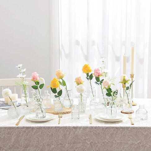 Bud Vases in Bulk 30, Glass Vases for Centerpieces, Small Vases for Flowers, Small Flower Vases for Centerpieces, Mini Vases, Vintage Vases, Clear Bud Vases for Wedding Table Decor in Saudi Arabia