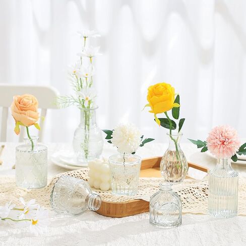 Bud Vases in Bulk 30, Glass Vases for Centerpieces, Small Vases for Flowers, Small Flower Vases for Centerpieces, Mini Vases, Vintage Vases, Clear Bud Vases for Wedding Table Decor in Saudi Arabia