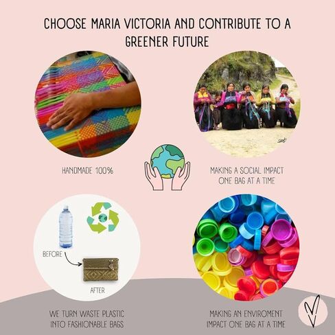 MARIA VICTORIA-Accent-Handwoven plastic Mexican Clutch. Perfect for everyday, indoor and outdoor activities. Water resistant. (ACCENT DI) in Kuwait