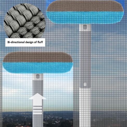 Three in one non disassembly and cleaning screen window brush, glass scraper, double-sided dry and wet cleaning tool, scraper, scraper, gap brush, multi-functional box packaging (Grey white) in Saudi Arabia