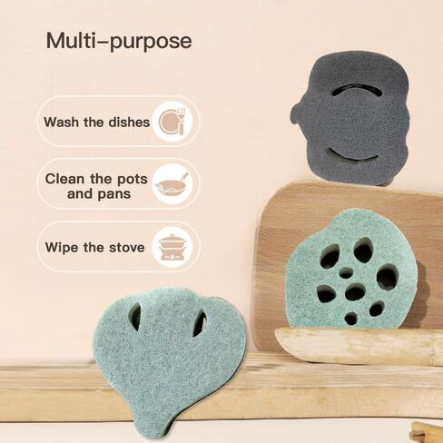 مجموعة إسفنجة تنظيف من السيليكون مكونة من 7 قطع، إسفنجة أطباق للمطبخ، إسفنجة قابلة لإعادة الاستخدام، إسفنجة ملونة متعددة الأغراض وقابلة للغسل لبلاط الحمام، والمواد الجلدية، والأحذية، والجدران، والديكورات الداخلية للسيارة in Kuwait