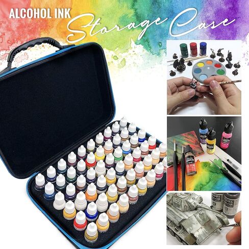 Alcohol Ink Storage Carrying Case, Paint Carry Case Organizer, Stores 30x 0.5-Ounce Bottles of Alcohol Inks, Stickles, Glossy Accents or Reinkers, Travel Case Hobby Paint Storage (Ink not Included) in Kuwait