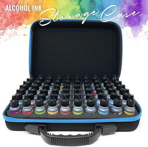 Alcohol Ink Storage Carrying Case, Paint Carry Case Organizer, Stores 30x 0.5-Ounce Bottles of Alcohol Inks, Stickles, Glossy Accents or Reinkers, Travel Case Hobby Paint Storage (Ink not Included) in Kuwait