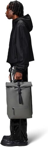 امطار حقيبة ظهر رول توب - حقيبة ظهر - حقيبة ظهر مقاومة للماء للنساء والرجال - حقيبة ظهر للسفر والعمل (اسود)، اسود in Kuwait
