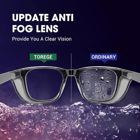 TOREGE Safety Glasses For Men,Clear Anti-Fog Anti-Blue Light Safety Goggles Scratch Resistant For Women Nurse in Kuwait