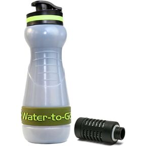 Water Filter Bottle (18.5oz/55cl) Perfect for Hiking Camping Travel and Survival - Eco-friendly Bioplastic - Includes 3 filters.
