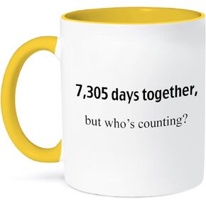 3dRose 7 305 Days Together But Who's Counting Happy 20th Anniversary Ceramic Mug, 11-Ounce