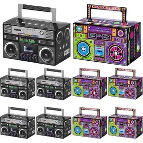 VGOODALL 24PCS 80s Party Favor Boxes, Novelty Boom Box Gift Boxes Candy Treat Boxes for Retro Party Supplies Radio Decorations