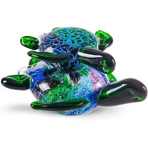 EUSTUMA Hand Blown Glass Octopus Figurine Ornament,Sea Animal Ornament for Fish Tank Aquarium,Sea Animals Collection for Birthday Gift,Glass Office Paperweight for Desk.