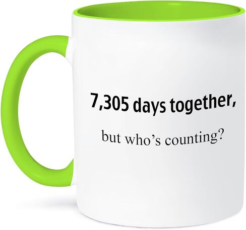 3dRose 7 305 Days Together But Who's Counting Happy 20th Anniversary Ceramic Mug, 11-Ounce in Saudi Arabia