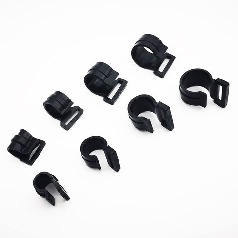 20PCS Plastic C Clamp for Camping Awning Tent Poles of 11mm/17mm/20mm/25mm Black Clip to Fix Tent Cover Screen for Width of Webbing Strap Less Than 19mm/21mm/25mm in Saudi Arabia