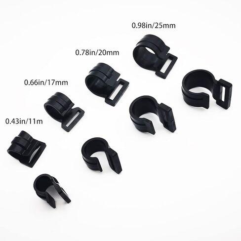 20PCS Plastic C Clamp for Camping Awning Tent Poles of 11mm/17mm/20mm/25mm Black Clip to Fix Tent Cover Screen for Width of Webbing Strap Less Than 19mm/21mm/25mm in Saudi Arabia