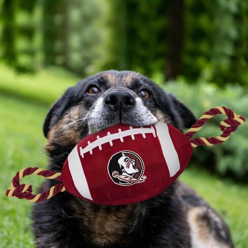 Pets First NCAA Alabama Crimson Tide Football Dog Toy, Tough Quality Nylon Materials, Strong Pull Ropes, Inner Squeaker, Collegiate Team Color in Kuwait