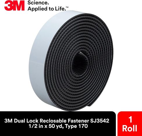 قفل مزدوج 3M قابل لإعادة الإغلاق SJ3540، النوع 250، 1 لفة، أسود، 1 بوصة × 50 ياردة، الاستخدام العام، مناسب تمامًا للداخل، إغلاق بالكبس، متين للفتح والإغلاق المتكرر، لاصق حساس للضغط in Saudi Arabia
