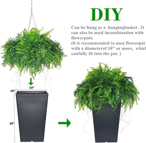 QIANYUN 2PCS Fake Hanging Plant- 31in Artificial Geraniums for Outdoors UV Resistant for Bedroom Living Room Garden Decor- Including Hanging Planters(Red) in Saudi Arabia