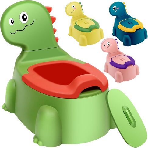 Potty Seat potty Training Chair Baby Toddler Boys Girls Toddler Dinosaur Potty Comfortable children 1-6 years old Baby toilet Toddler Animal potty seat with lid back potty trainer (Pink) in Kuwait