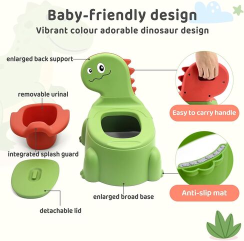 Potty Seat potty Training Chair Baby Toddler Boys Girls Toddler Dinosaur Potty Comfortable children 1-6 years old Baby toilet Toddler Animal potty seat with lid back potty trainer (Pink) in Kuwait