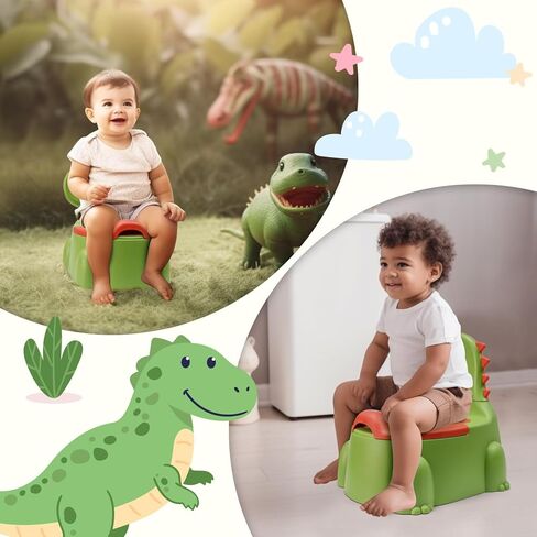 Potty Seat potty Training Chair Baby Toddler Boys Girls Toddler Dinosaur Potty Comfortable children 1-6 years old Baby toilet Toddler Animal potty seat with lid back potty trainer (Pink) in Kuwait