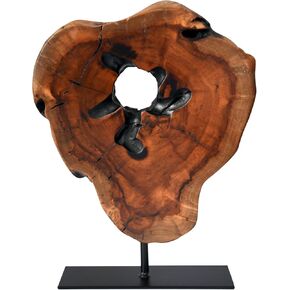 WELLAND Irregular Date Tree Sculpture, Wood Tabletop Sculpture Collectible Decoration for Home Office Decor, Approximate Size Over 7.87 x 6.3 x 1.57 Inches