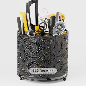 KAFAHOM 360° Rotating Tool Organizer，Small Repair Tool Storage Rack for Desktop Workbench,Hand Tool Stand Holder,Tool Caddy for Wrenches, Pliers, Tweezers, Scissors, Calipers, etc